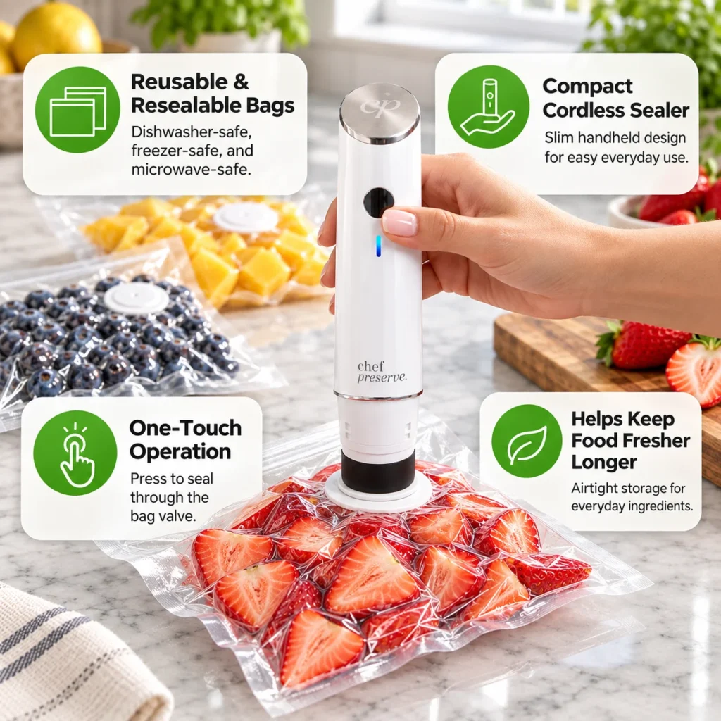 Chef Preserve Vacuum Sealer Features